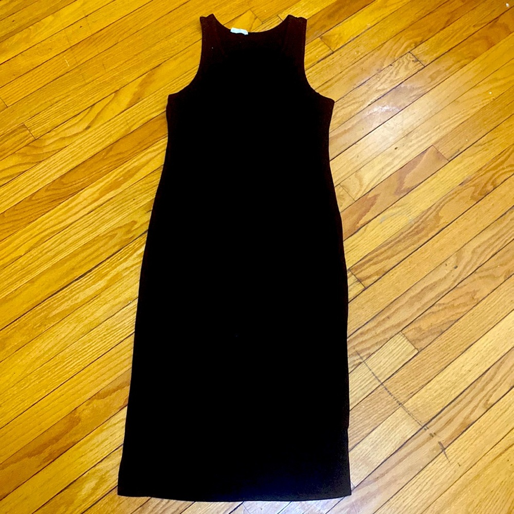 Black calf length maxi dress